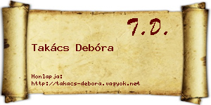 Takács Debóra névjegykártya